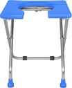 EASY MOVE STAINLESS STEEL SQUARE COMMODE STOOL
