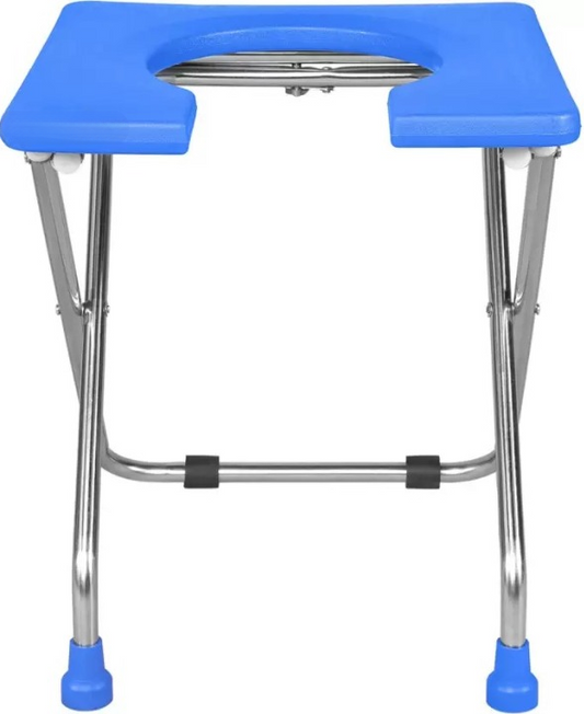 EASY MOVE STAINLESS STEEL SQUARE COMMODE STOOL