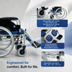 VERMEIREN 9300 Reclining Commode Wheelchair for Elderly & Patients