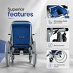 VERMEIREN 9300 Reclining Commode Wheelchair for Elderly & Patients