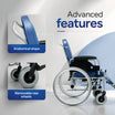VERMEIREN 9300 Reclining Commode Wheelchair for Elderly & Patients