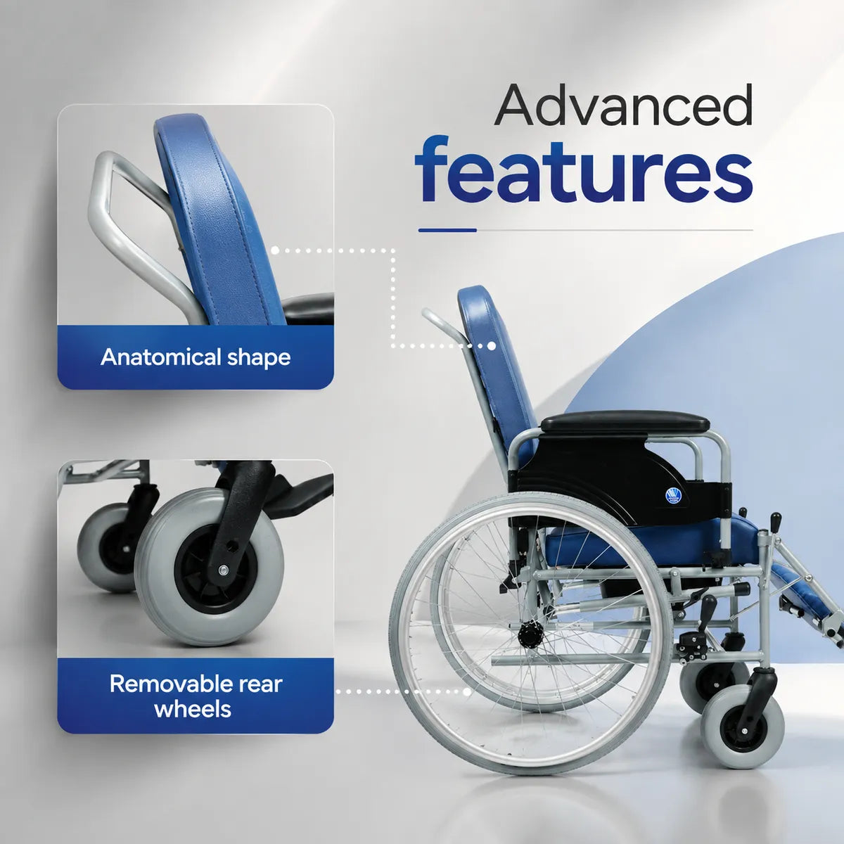 VERMEIREN 9300 Reclining Commode Wheelchair for Elderly & Patients