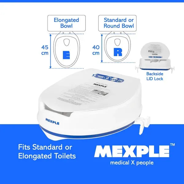 MEXPLE RaiXer4 4 Inch Toilet Seat Elevator for Elderly & Patients