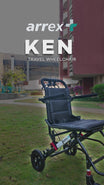 Arrex Ken Lightweight Foldable Manual Wheelchair with Safety Belt & Brakes
